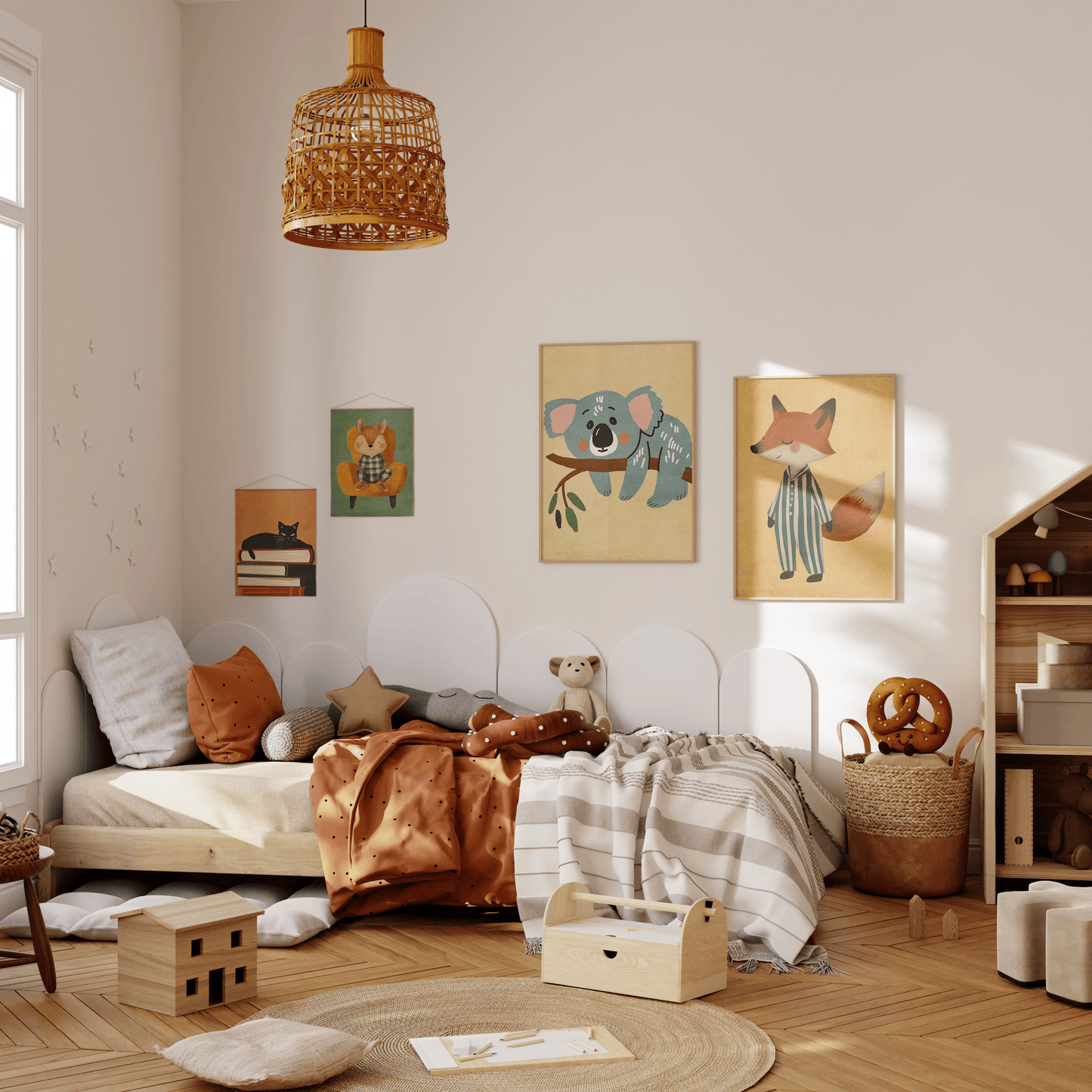 Poster Kinderzimmer · Geschenkidee für Kinder · Fuchs Koala Corgi Eichhörnchen Katze · Deko Print ohne Rahmen - justgoodmood