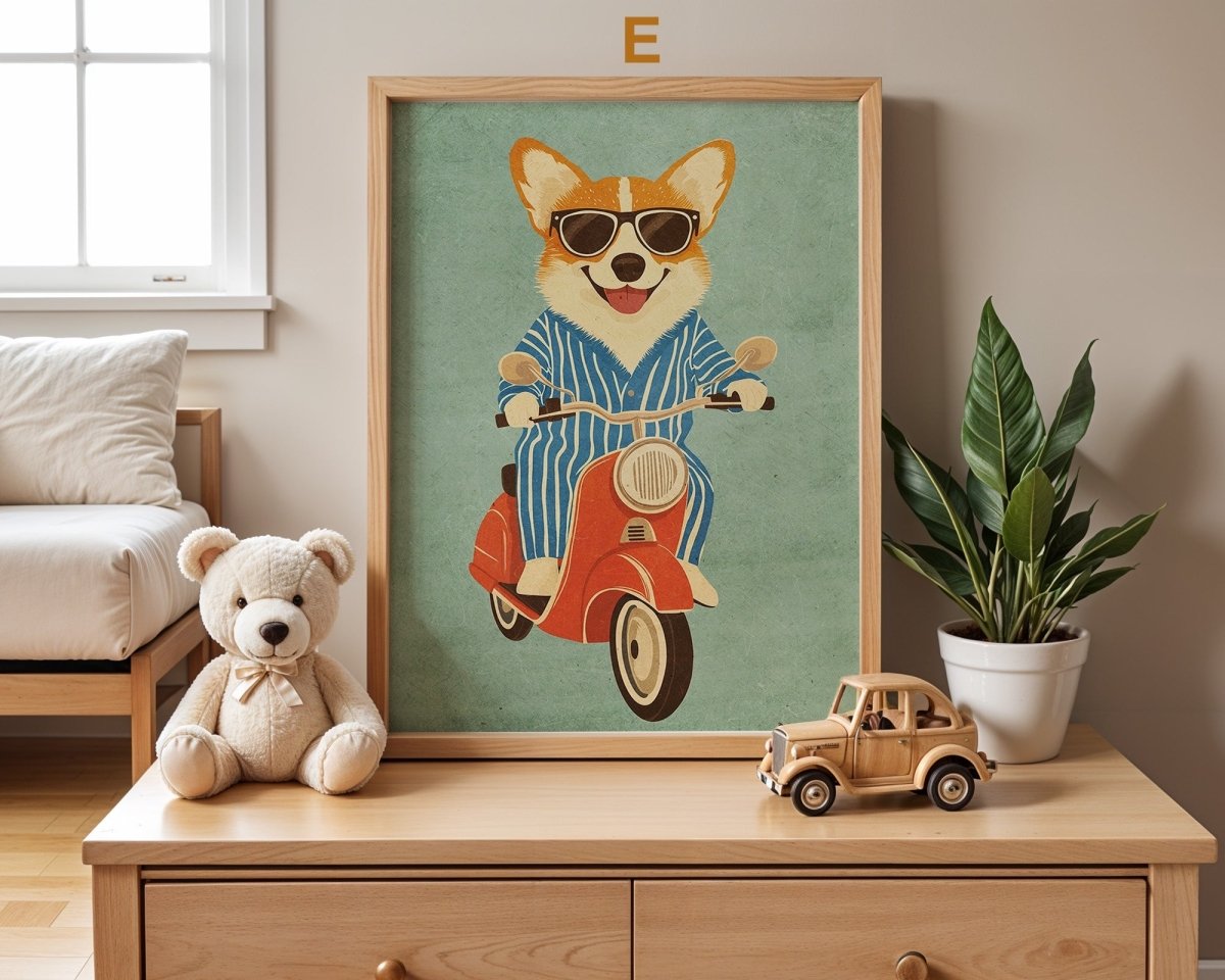 Poster Kinderzimmer · Geschenkidee für Kinder · Fuchs Koala Corgi Eichhörnchen Katze · Deko Print ohne Rahmen - justgoodmood