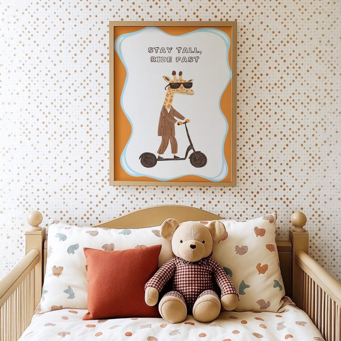 Poster Kinderzimmer Giraffe – Premium Baumwolle