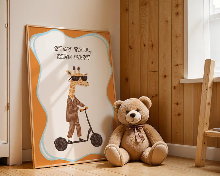 Poster Kinderzimmer Giraffe – Premium Baumwolle