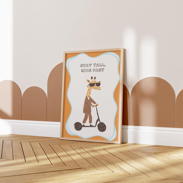 Poster Kinderzimmer Giraffe – Premium Baumwolle