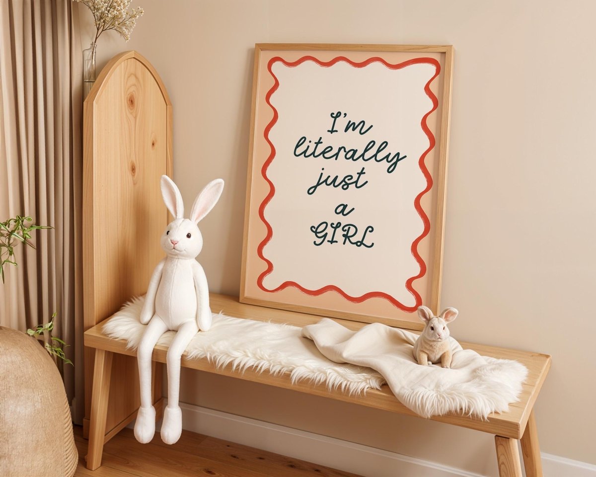 Poster Kinderzimmer Girl Power · Im Literally Just a Girl · Lustiger Spruch für Mädchenzimmer · Statement - Deko · Dekoprint ohne Rahmen - justgoodmood