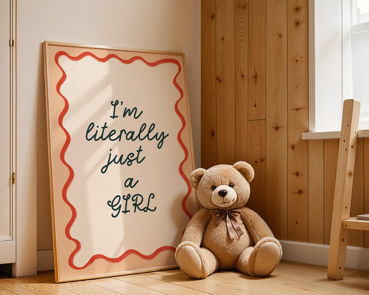 Poster Kinderzimmer Girl Power · Im Literally Just a Girl · Lustiger Spruch für Mädchenzimmer · Statement - Deko · Dekoprint ohne Rahmen - justgoodmood