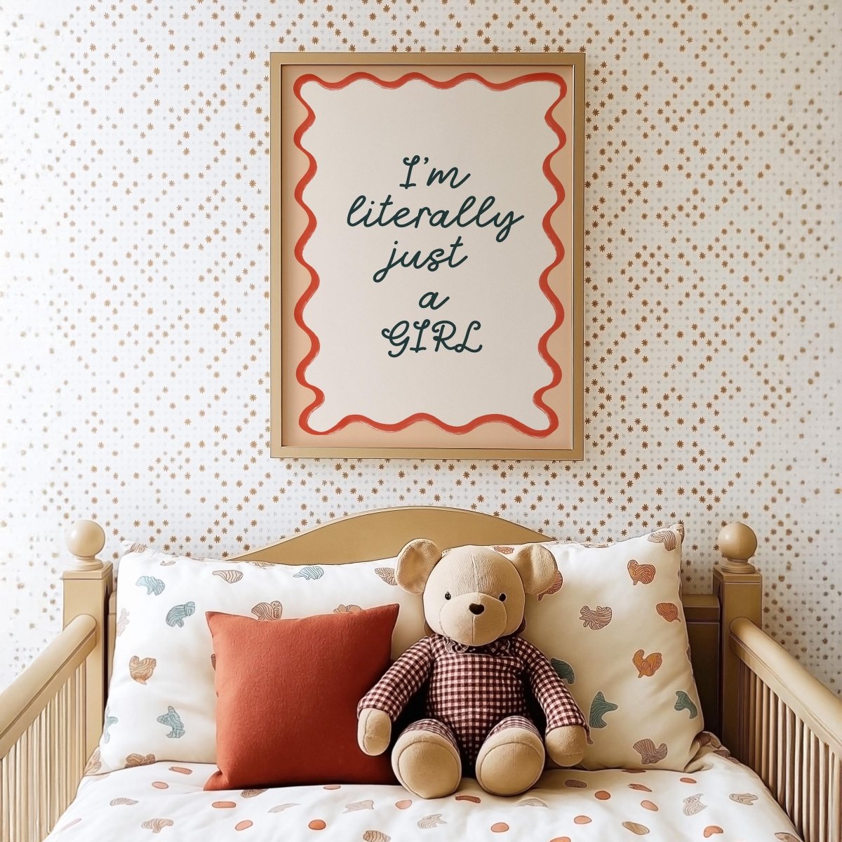 Poster Kinderzimmer Girl Power · Im Literally Just a Girl · Lustiger Spruch für Mädchenzimmer · Statement - Deko · Dekoprint ohne Rahmen - justgoodmood