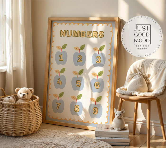 Poster Kinderzimmer Herzen – Premium Baumwoll-Print