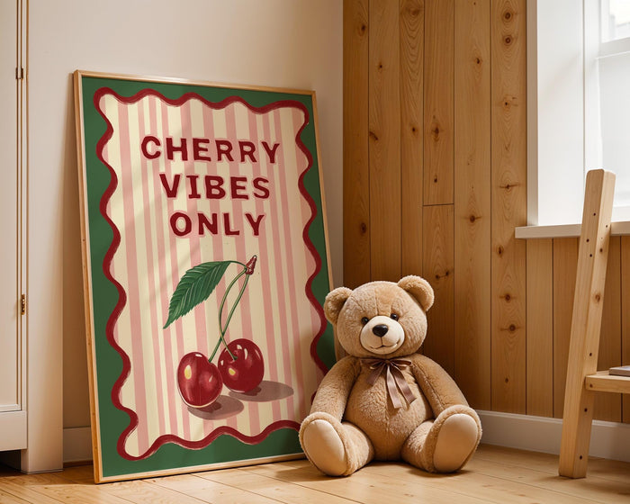 Kinderzimmer Poster Kirschen – Premium Baumwolle