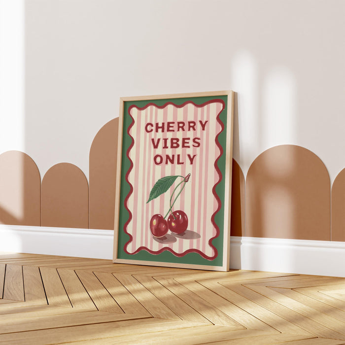 Kinderzimmer Poster Kirschen – Premium Baumwolle