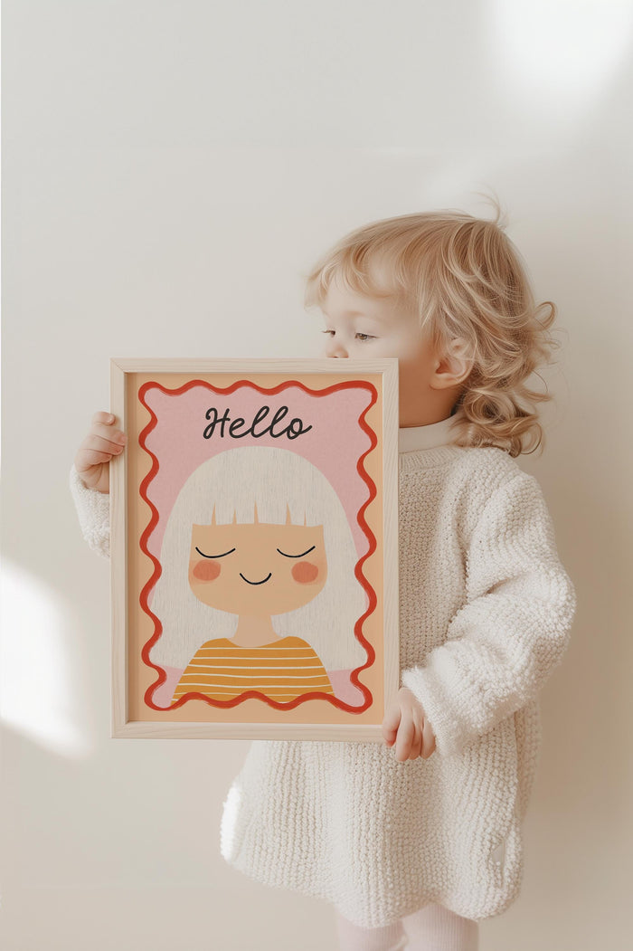 Kinderzimmer Poster Mädchen – Premium Baumwolle
