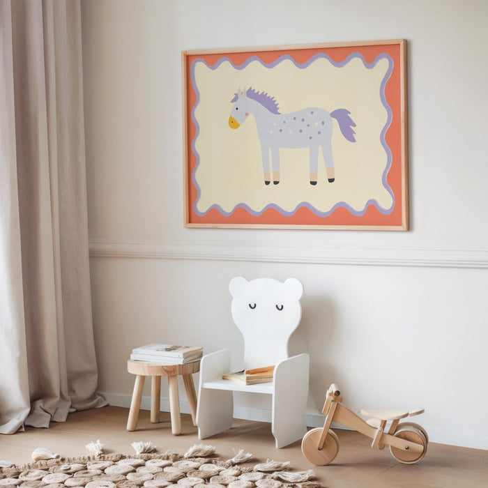 Kinderzimmer Poster Pferd – Hochwertiger Baumwoll-Canvas