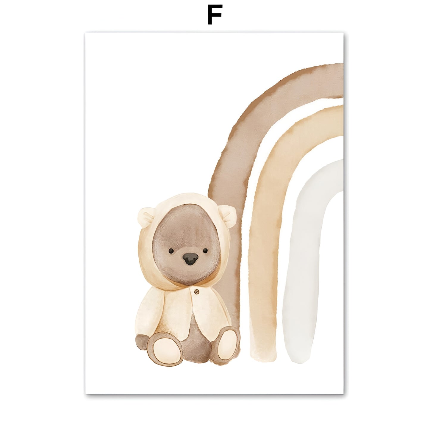 Poster Kinderzimmer Regenbogen Bär Elefant Sonne Boho · Kinderzimmer Bilder · Wand Deko · Kunst Druck · Deko Print · ohne Rahmen