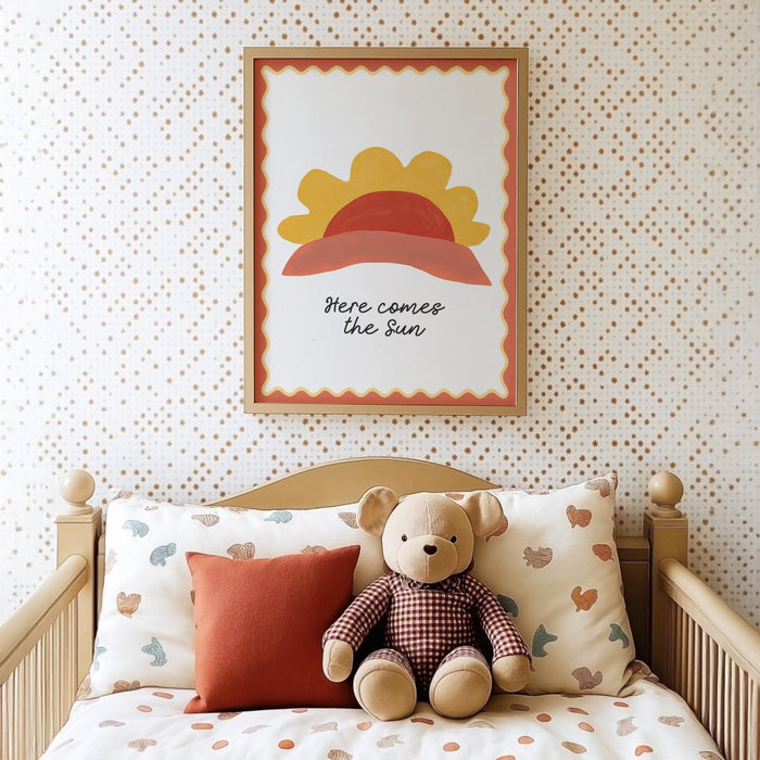 Poster Kinderzimmer Sonne – Premium Baumwoll-Canvas