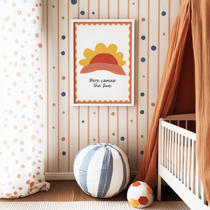 Poster Kinderzimmer Sonne – Premium Baumwoll-Canvas