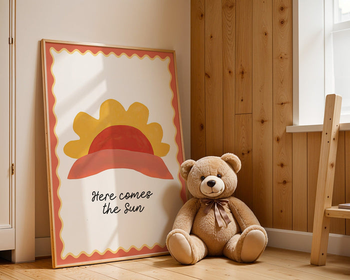Poster Kinderzimmer Sonne – Premium Baumwoll-Canvas