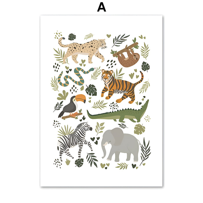 Personalisiertes Dschungel Alphabet Poster