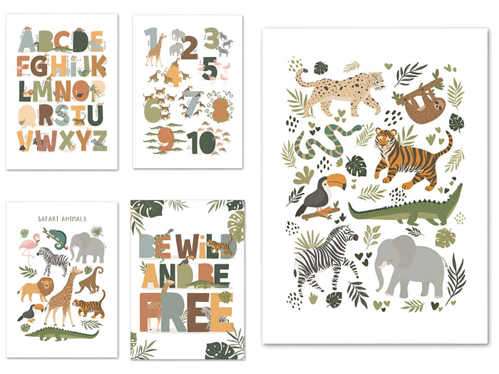 Personalisiertes Dschungel Alphabet Poster