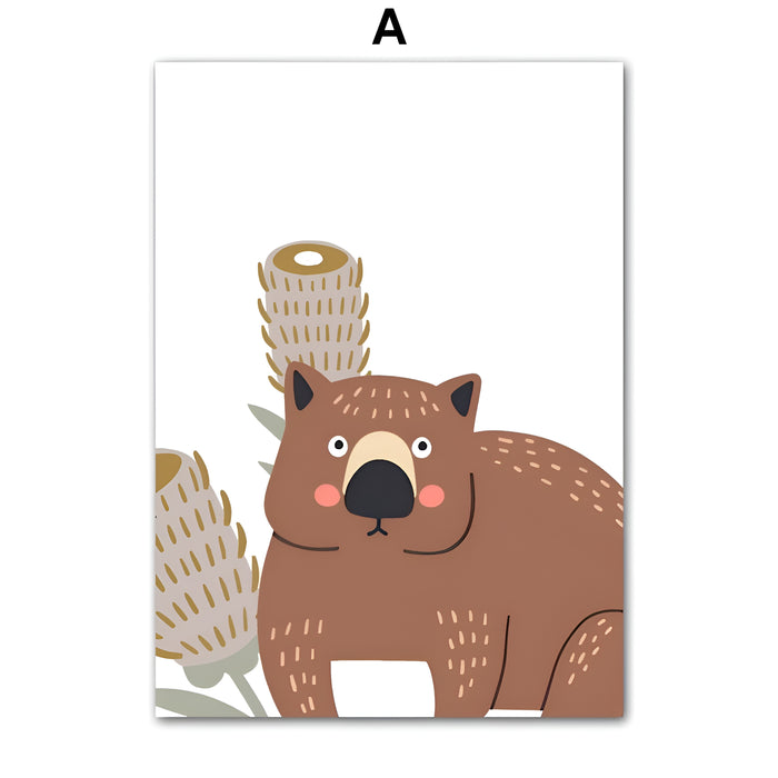 Poster Kinderzimmer Australien – Premium Baumwolle