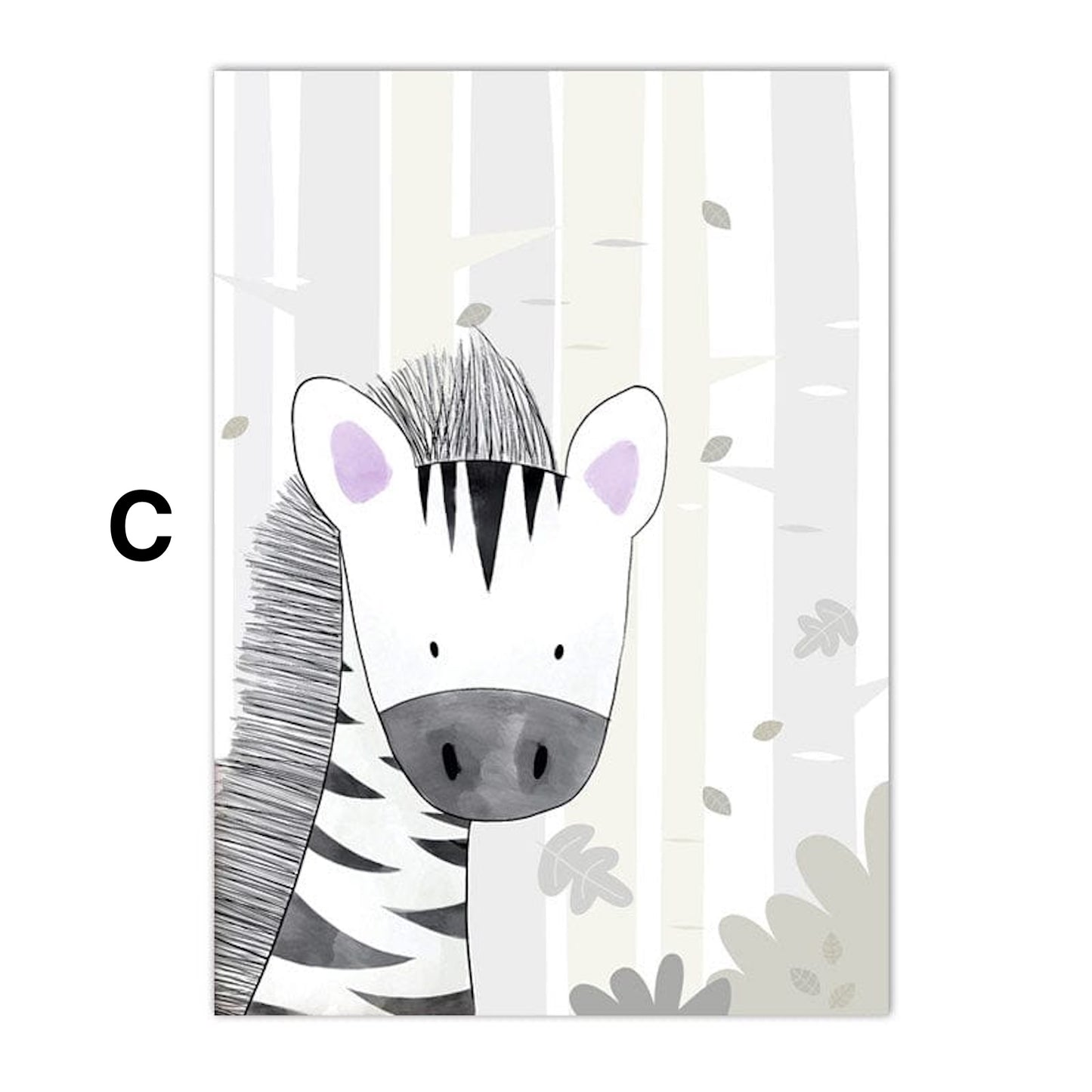 Poster Kinderzimmer Tiere Bilder Giraffe Löwe Zebra Affe Nilpferd als Deko Print ohne Rahmen