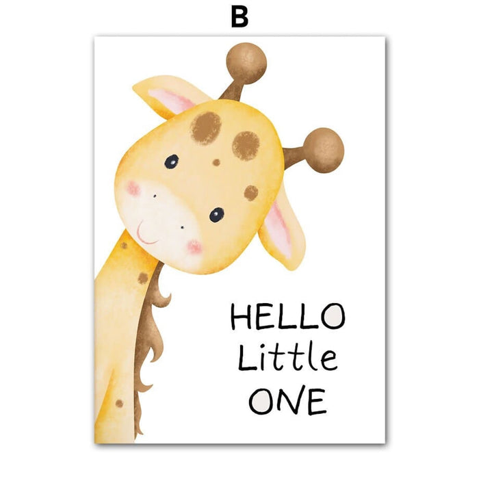 Poster Kinderzimmer Tiere – Premium Baumwoll-Canvas