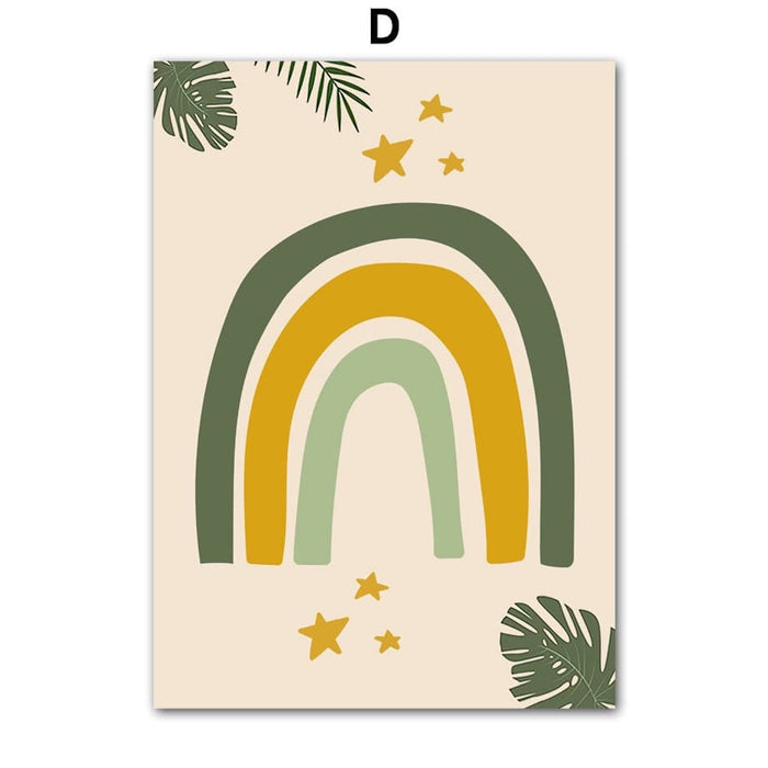 Poster Kinderzimmer Tiere – Premium Baumwoll-Canvas
