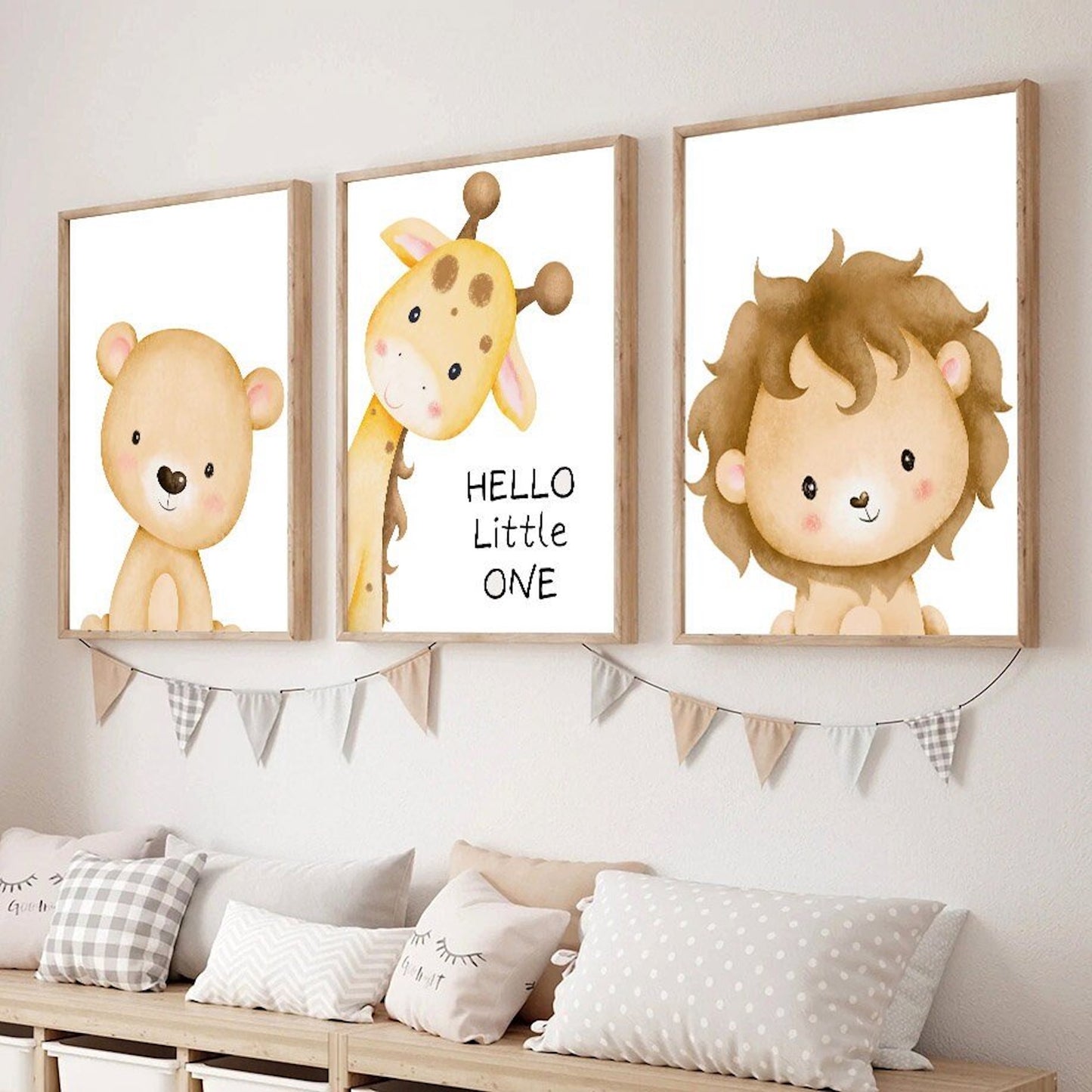 Poster Kinderzimmer Tiere Dschungel Wald · Name Personalisiert · Kinderzimmer Bilder · Wand Deko · Kunst Druck · Deko Print · ohne Rahmen