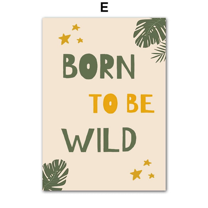 Poster Kinderzimmer Tiere – Premium Baumwoll-Canvas