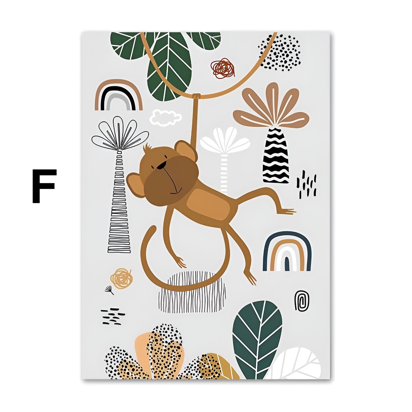 Poster Kinderzimmer Tiere Dschungel Wald · Name Personalisiert · Kinderzimmer Bilder · Wand Deko · Kunst Druck · Deko Print · ohne Rahmen