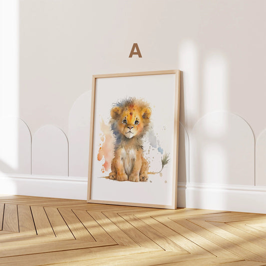 Poster Kinderzimmer Tiere Wald Dschungel Aquarell I Kinderzimmer Bilder I Wand Deko I Kunst Druck I Deko Print I ohne Rahmen - justgoodmood