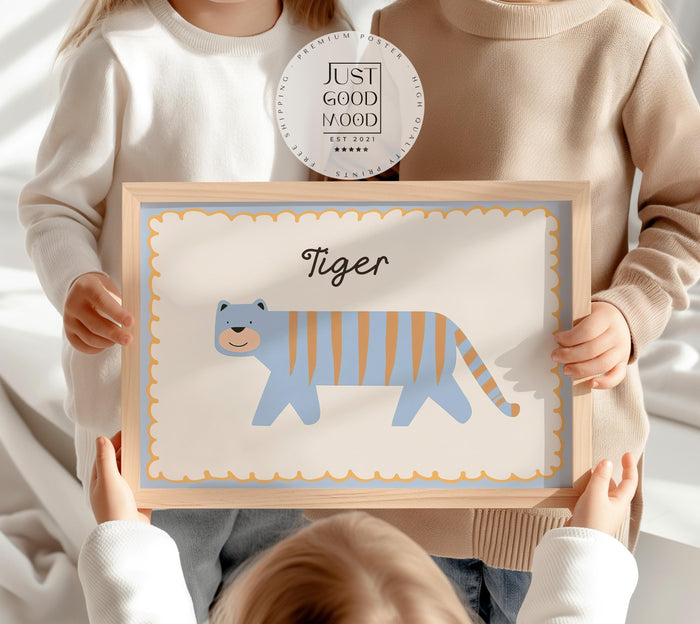 Kinderposter Tiger – Exklusives Canvas von JUSTGOODMOOD