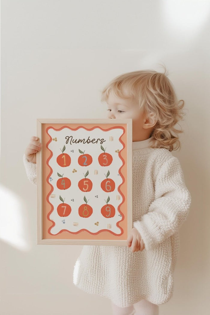 Poster Kinderzimmer Zahlen – Hochwertiger Baumwoll-Print