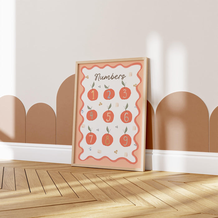 Poster Kinderzimmer Zahlen – Hochwertiger Baumwoll-Print