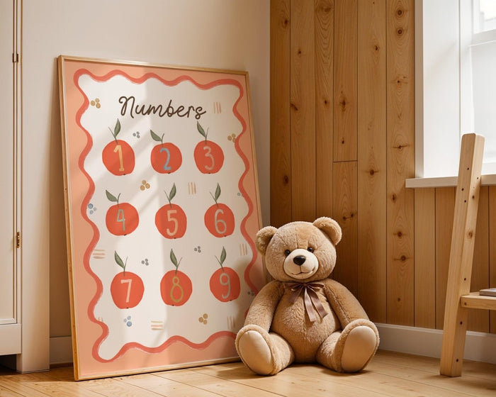 Poster Kinderzimmer Zahlen – Hochwertiger Baumwoll-Print