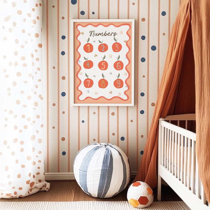 Poster Kinderzimmer Zahlen – Hochwertiger Baumwoll-Print