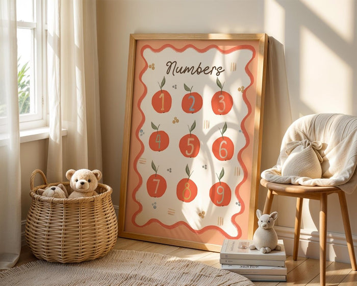 Poster Kinderzimmer Zahlen – Hochwertiger Baumwoll-Print