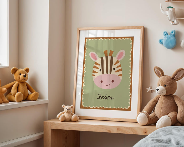 JUSTGOODMOOD Poster Zebra – Premium Baumwollkunst