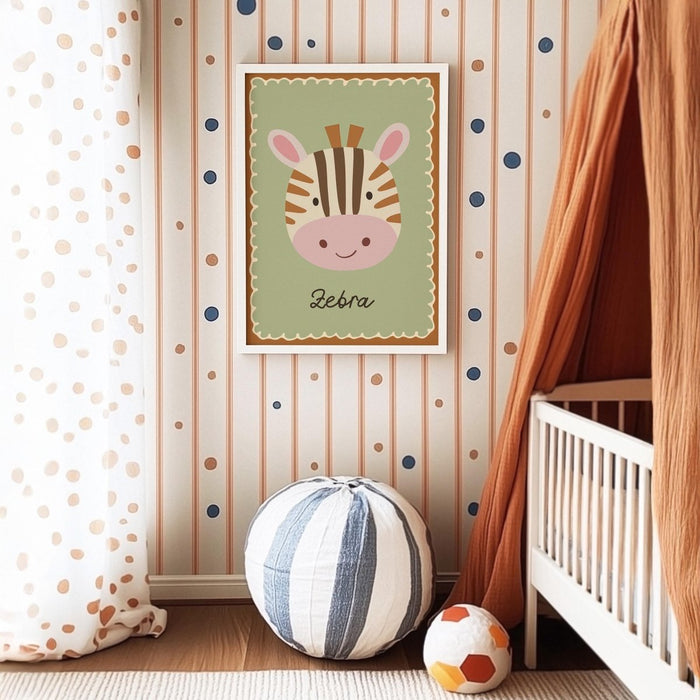 JUSTGOODMOOD Poster Zebra – Premium Baumwollkunst