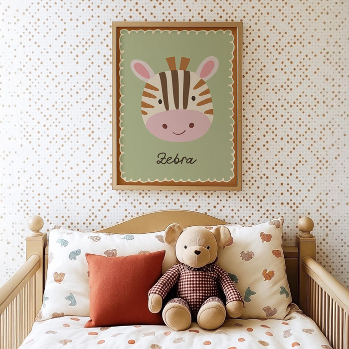 JUSTGOODMOOD Poster Zebra – Premium Baumwollkunst