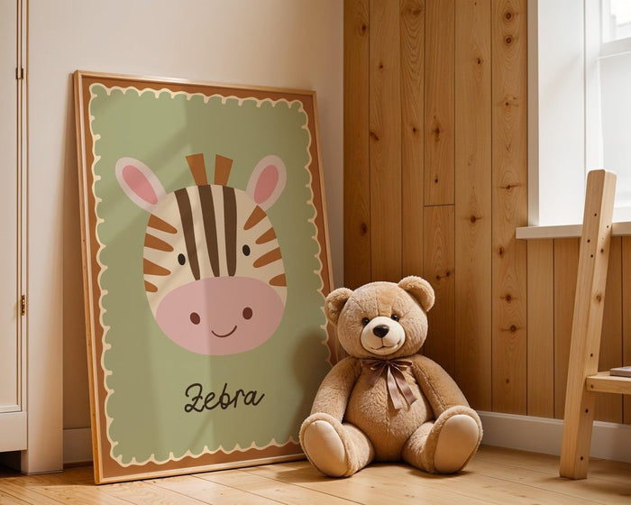 JUSTGOODMOOD Poster Zebra – Premium Baumwollkunst
