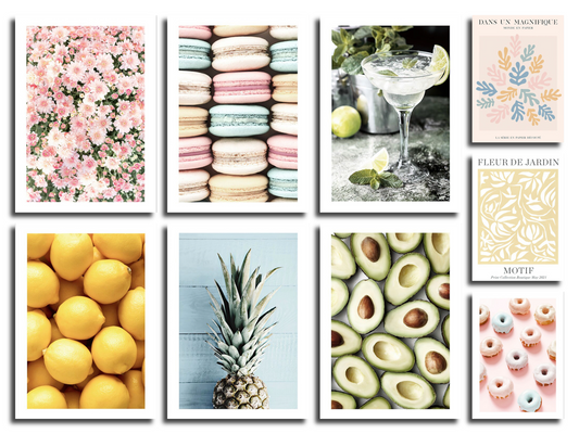 Poster Macaron und Avocado als Deko Print ohne Rahmen