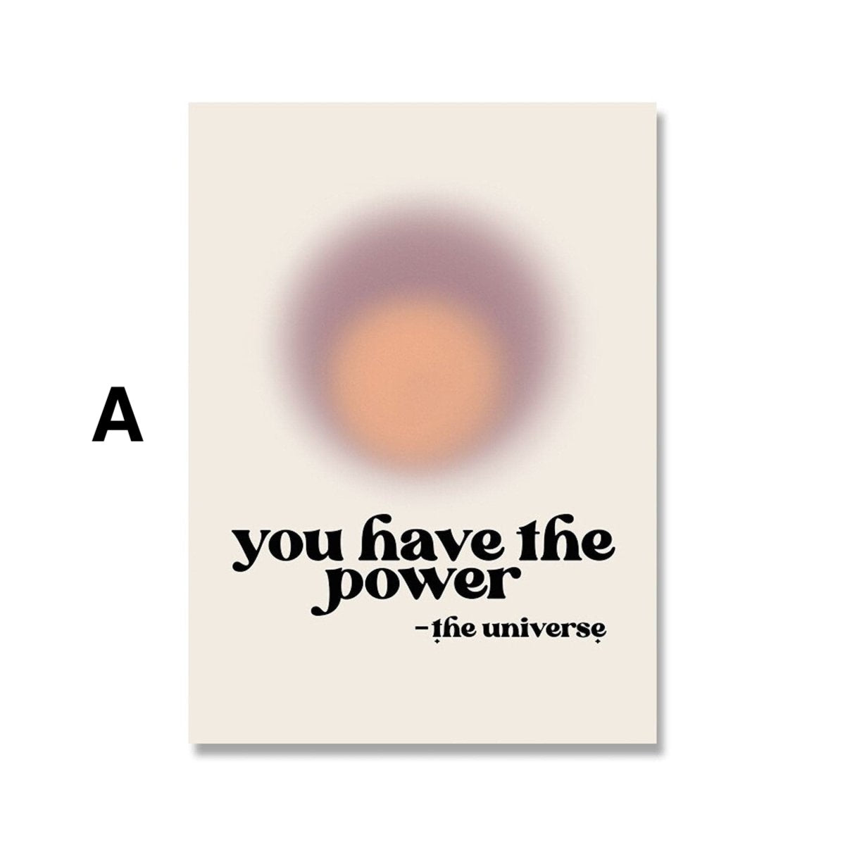 Poster manifesting power and energy as a decorative print without a frame