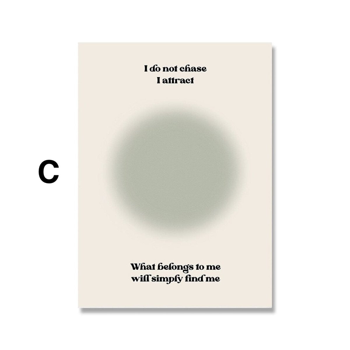 Poster manifesting power and energy as a decorative print without a frame
