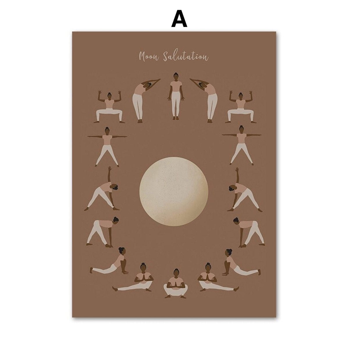 Poster Manifestierung und Körperhaltungen zum Mond im Boho Stil als Deko Print ohne Rahmen