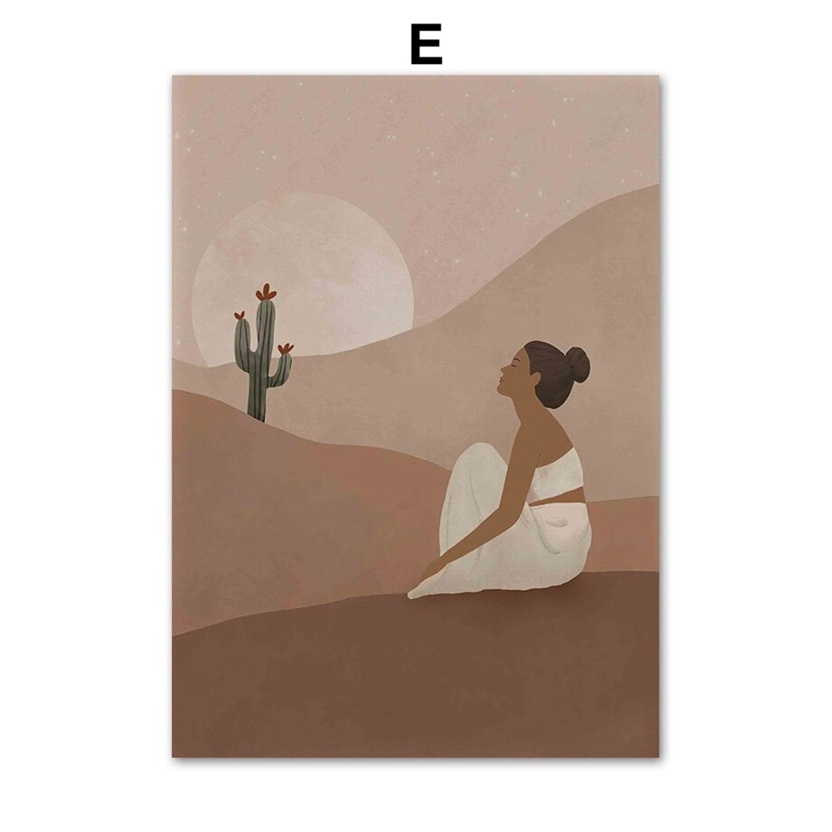 Poster Manifestierung und Körperhaltungen zum Mond im Boho Stil als Deko Print ohne Rahmen