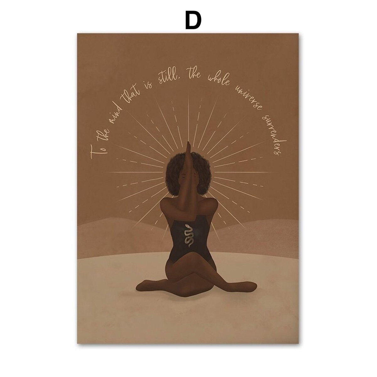 Poster Manifestierung und Körperhaltungen zum Mond im Boho Stil als Deko Print ohne Rahmen