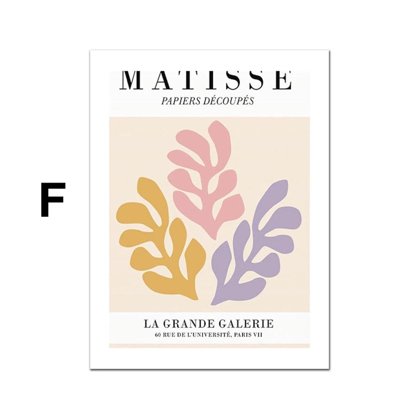 Poster Matisse Blumen Abstrakt | Bilder Wohnzimmer | Wandbilder Schlafzimmer | Deko Print ohne Rahmen | Bilder  Matisse Beige