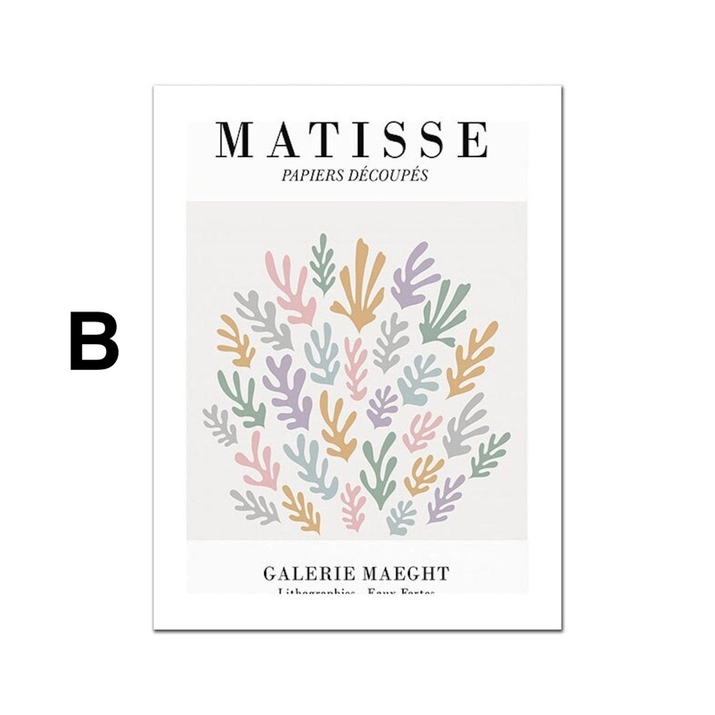 Poster Matisse Blumen Abstrakt | Bilder Wohnzimmer | Wandbilder Schlafzimmer | Deko Print ohne Rahmen | Bilder  Matisse Beige