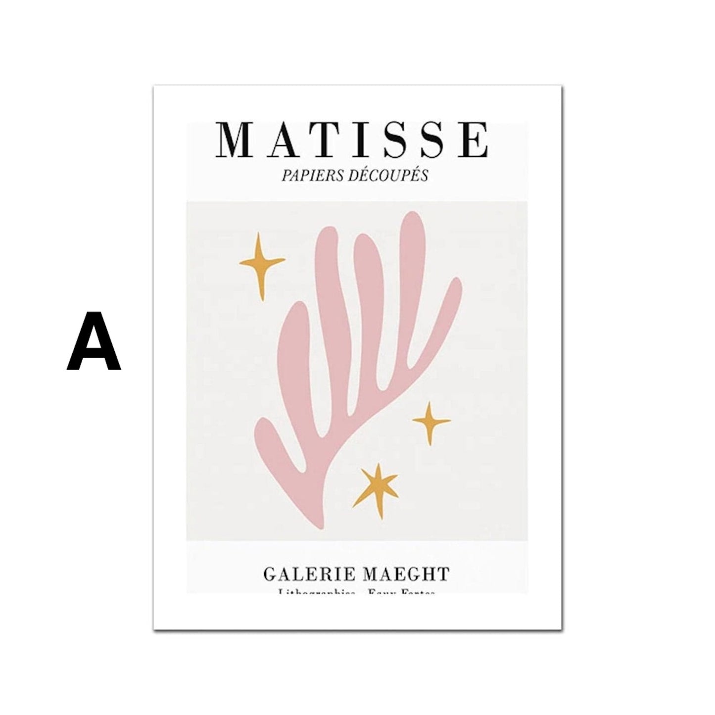 Poster Matisse Blumen Abstrakt | Bilder Wohnzimmer | Wandbilder Schlafzimmer | Deko Print ohne Rahmen | Bilder  Matisse Beige