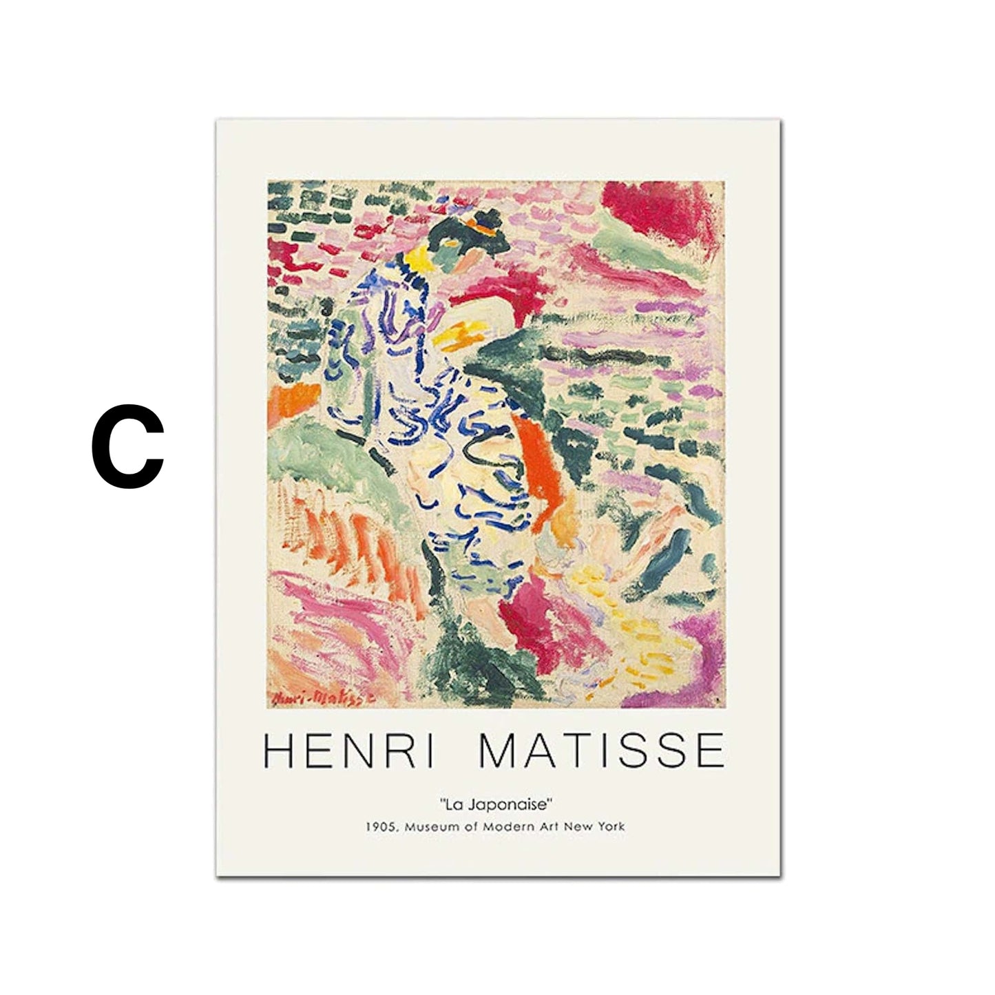 Poster Matisse Gesicht Abstrakt | Bilder Wohnzimmer | Wandbilder Schlafzimmer | Deko Print ohne Rahmen | Bilder  Matisse Bunt