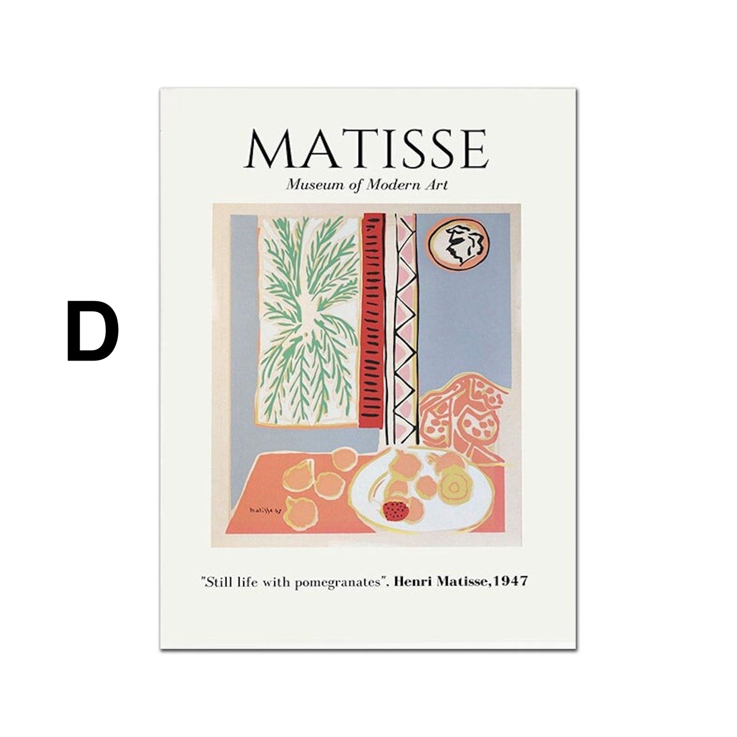 Poster Matisse Gesicht Abstrakt | Bilder Wohnzimmer | Wandbilder Schlafzimmer | Deko Print ohne Rahmen | Bilder  Matisse Bunt