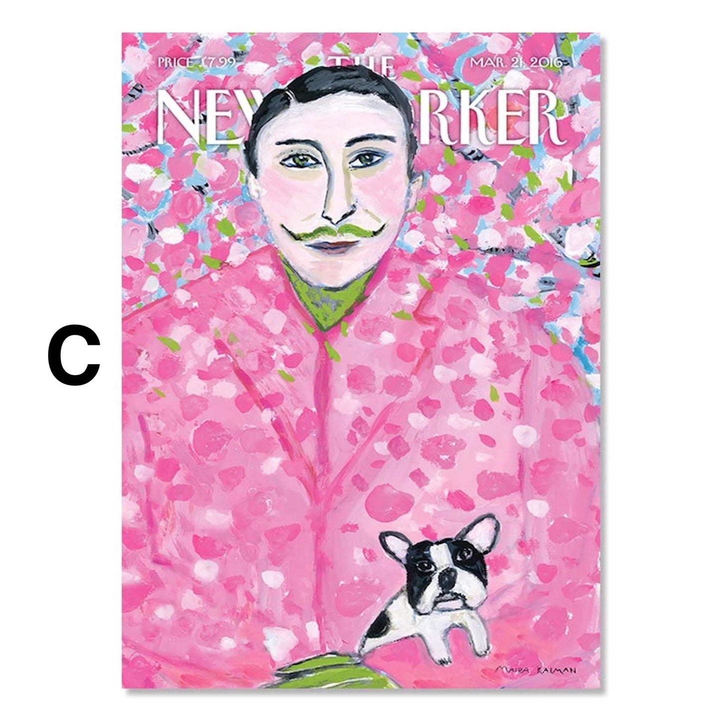 Poster Mona Lisa Da Vinci The New Yorker Katze| Bilder Wohnzimmer | Wandbilder Schlafzimmer | Deko Print ohne Rahmen | Bilder  Kunstdruck