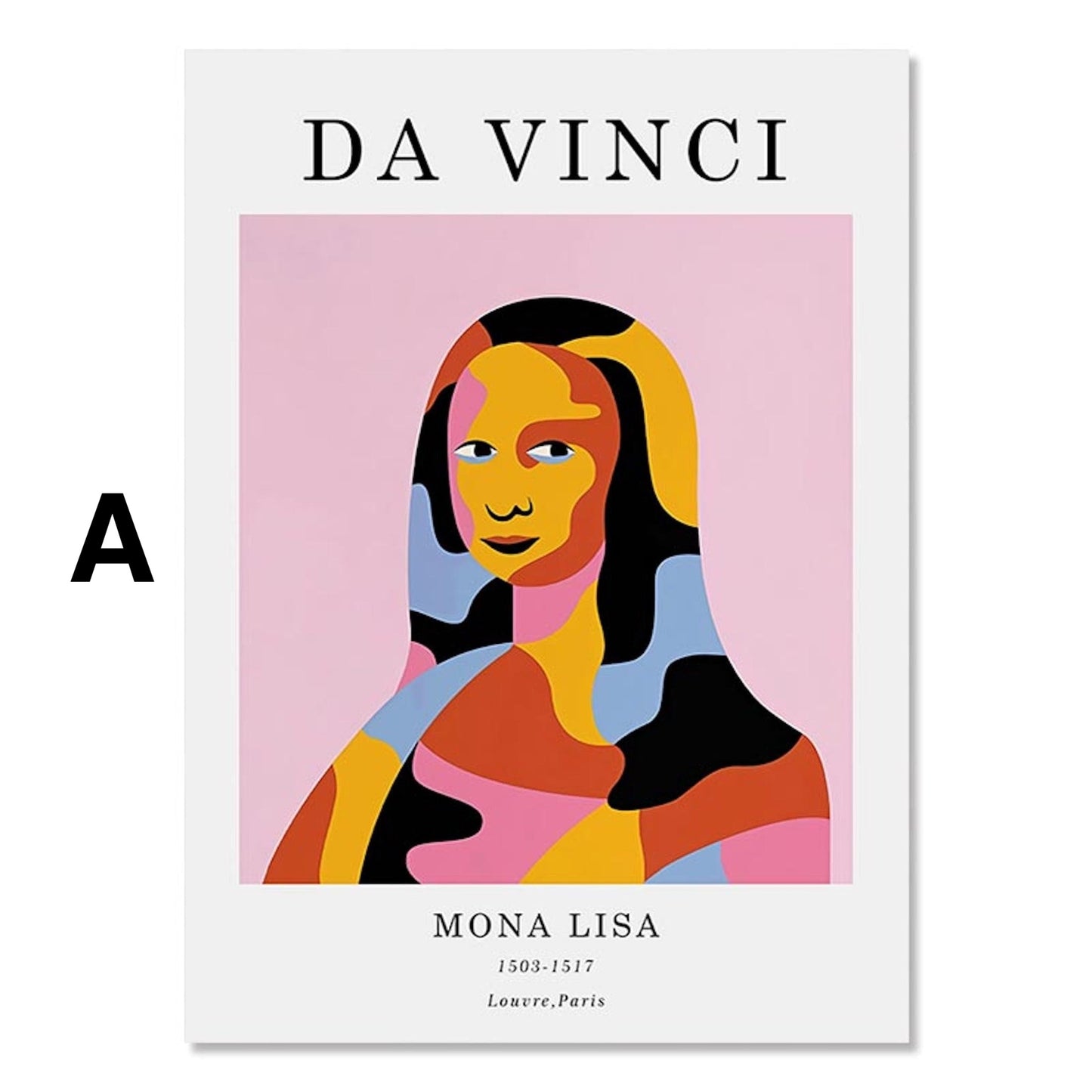 Poster Mona Lisa Da Vinci The New Yorker Katze| Bilder Wohnzimmer | Wandbilder Schlafzimmer | Deko Print ohne Rahmen | Bilder  Kunstdruck